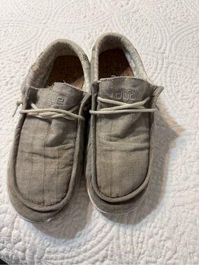 Hey Dude Wally Linen-Style Slip-On Shoes - Light Beige